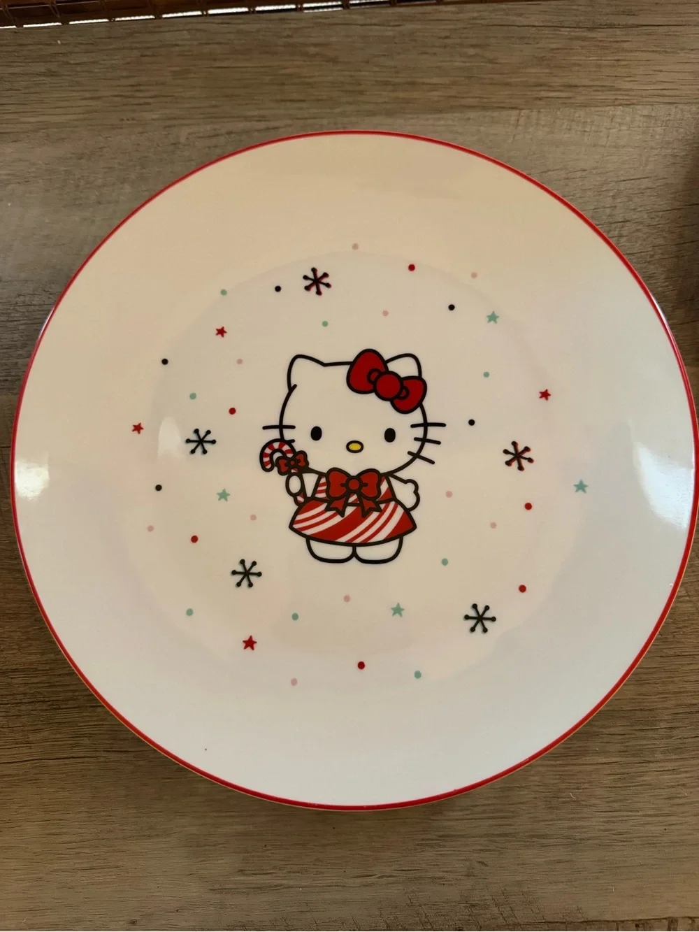 Sanrio Hello Kitty Christmas Candy Cane Dinner Plate (Set of 4)